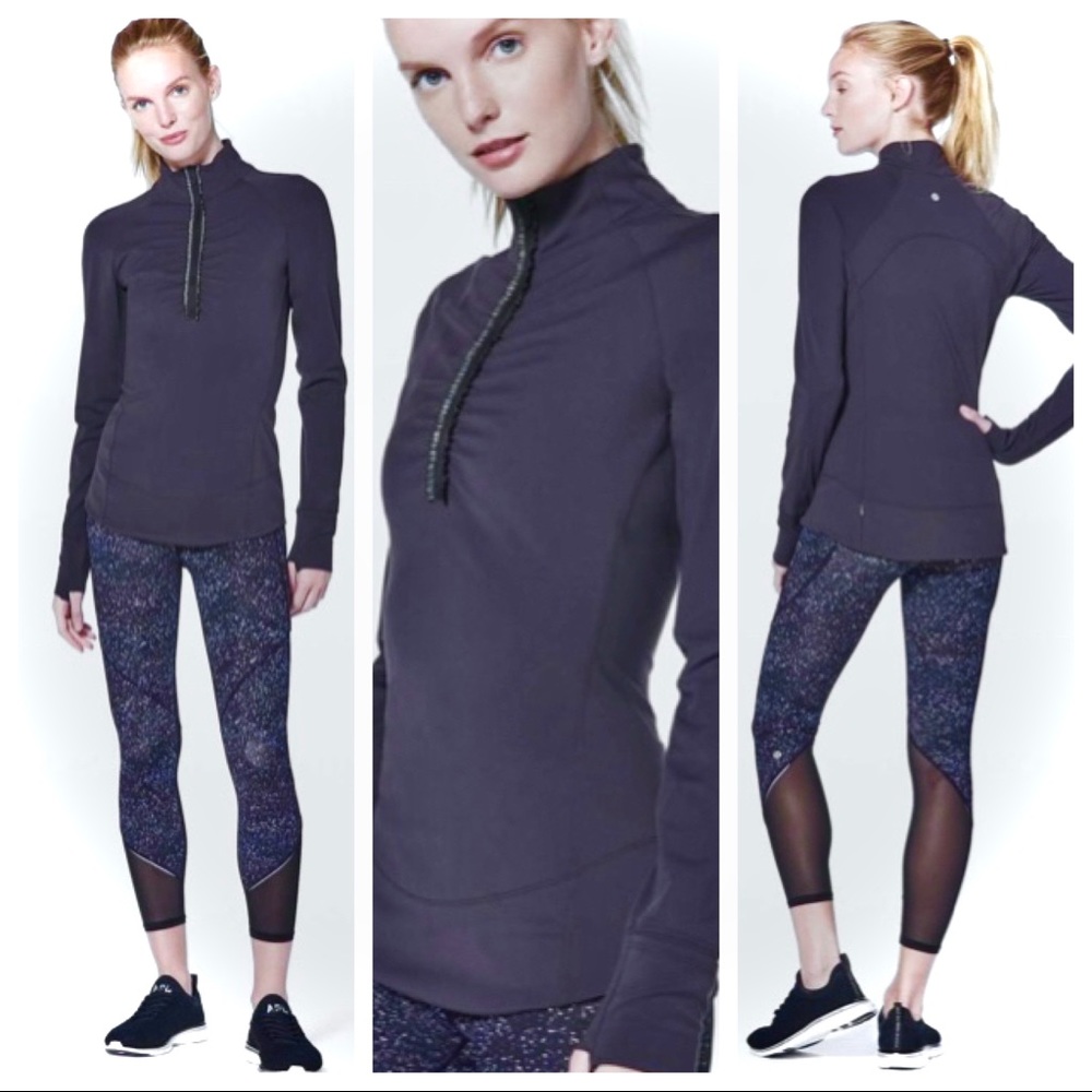 lululemon Fast As Light Navy Blue Run Top Half Zip